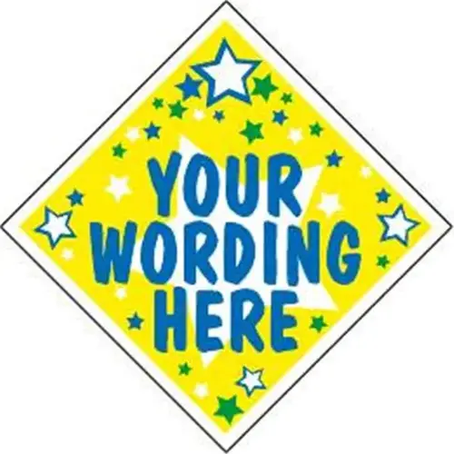 Aluminum Semi-Custom Diamond Shaped Amenity Sign, Stars, 24 X 24 Aluminum Semi-Custom Diamond Shaped Amenity Sign, Stars, 24 X 24