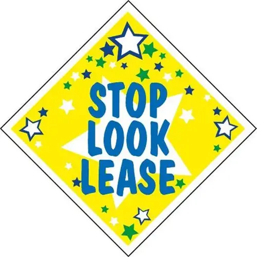 Coroplast Stop! Look! Lease! Diamond Shaped Amenity Sign, Stars, 24 X 24 Coroplast Stop! Look! Lease! Diamond Shaped Amenity Sign, Stars, 24 X 24