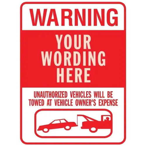 Semi-Custom "Warning Unauthorized Vehicles" Sign Reflective 18 X 24" Semi-Custom "Warning Unauthorized Vehicles" Sign Reflective 18 X 24"