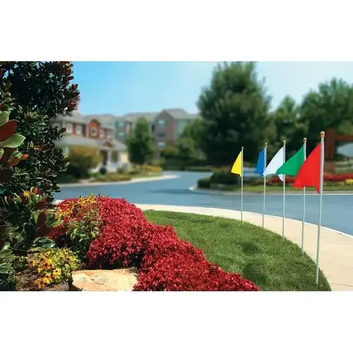 Pennant Flag Kit, White, Pennant With Pole, 3 ft X 2 ft Pennant Flag Kit, White, Pennant With Pole, 3 ft X 2 ft