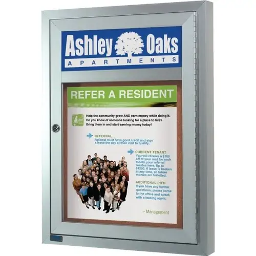 Enclosed Single Door Outdoor Bulletin Board, Wall Mount, Custom, 18 X 24 Enclosed Single Door Outdoor Bulletin Board, Wall Mount, Custom, 18 X 24