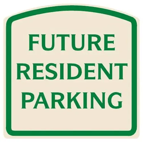 Future Resident Parking Designer Sign, Green On Ivory, 16 X 16 Future Resident Parking Designer Sign, Green On Ivory, 16 X 16