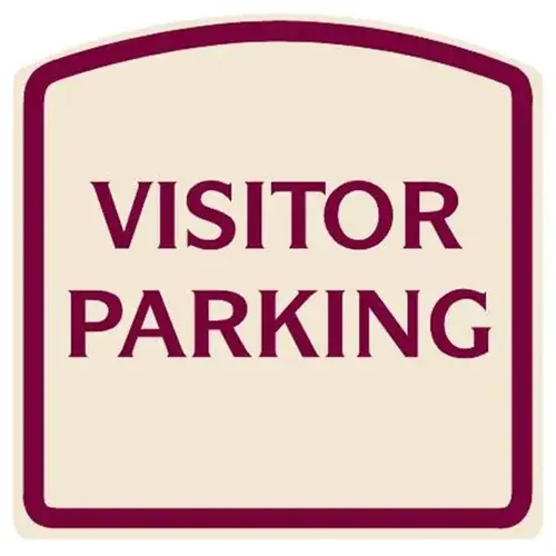 Visitor Parking Designer Sign, Burgundy On Ivory, 16 X 16 Visitor Parking Designer Sign, Burgundy On Ivory, 16 X 16