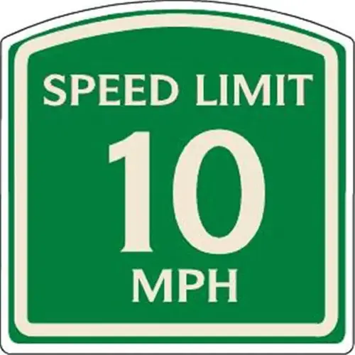 Speed Limit 10 Mph Sign, Ivory On Green, Non-Reflective, 16 X 16 Speed Limit 10 Mph Sign, Ivory On Green, Non-Reflective, 16 X 16