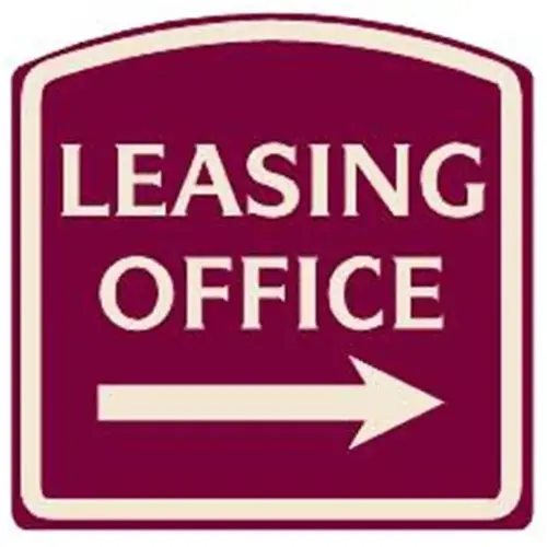 Leasing Office Designer Sign With Right Arrow, Ivory On Burgundy 16 X 16 Leasing Office Designer Sign With Right Arrow, Ivory On Burgundy 16 X 16