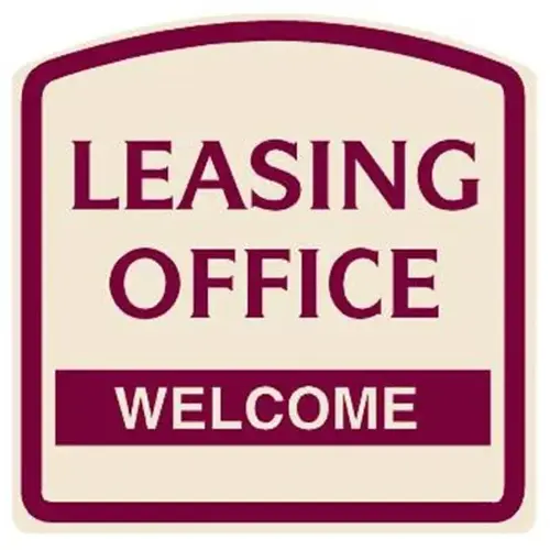 Leasing Office/Welcome Arched Designer Sign, Burgundy On Ivory 16 X 16 Leasing Office/Welcome Arched Designer Sign, Burgundy On Ivory 16 X 16