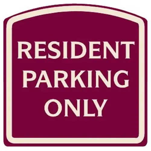 Resident Parking Only Designer Sign, Ivory On Burgundy, 16 X 16 Resident Parking Only Designer Sign, Ivory On Burgundy, 16 X 16
