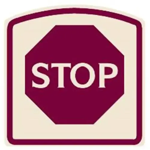Designer Stop Sign, Burgundy On Ivory, 16 X 16 Designer Stop Sign, Burgundy On Ivory, 16 X 16