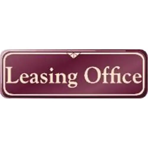 Leasing Office Interior Sign, Burgundy, 9 X 3 Leasing Office Interior Sign, Burgundy, 9 X 3