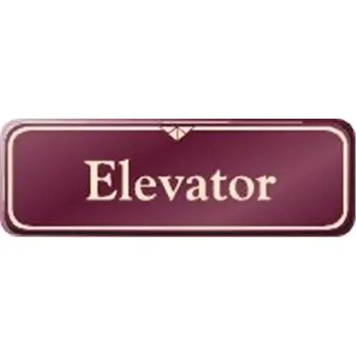 Elevator Interior Sign, Burgundy, 9 X 3 Elevator Interior Sign, Burgundy, 9 X 3