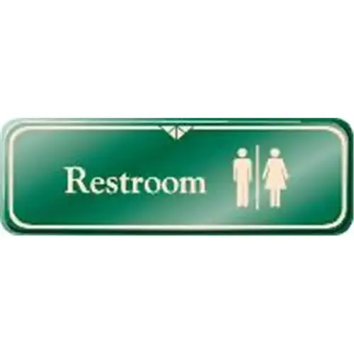 Restroom Interior Sign, Green, 9 X 3 Restroom Interior Sign, Green, 9 X 3