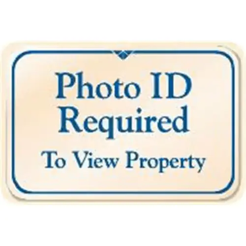 Photo Id Required Interior Sign, Ivory, 9 X 6 Photo Id Required Interior Sign, Ivory, 9 X 6