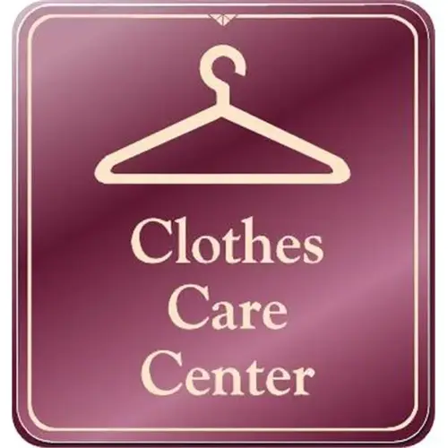 Clothes Care Center Interior Sign, Burgundy, 9 X 9-1/2 Clothes Care Center Interior Sign, Burgundy, 9 X 9-1/2