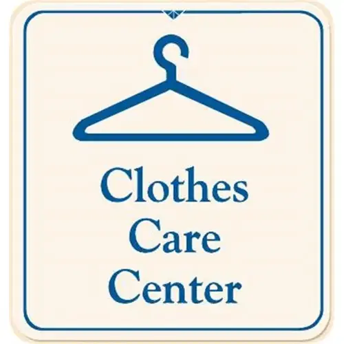 Clothes Care Center Interior Sign, Ivory, 9 X 9-1/2 Clothes Care Center Interior Sign, Ivory, 9 X 9-1/2