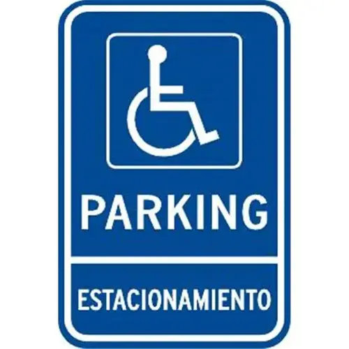 Disabled Parking Estacionamiento Sign, Reflective, 18 X 24 Disabled Parking Estacionamiento Sign, Reflective, 18 X 24