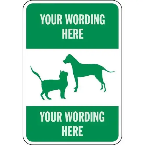 Semi-Custom Cat And Dog Sign, Reflective, 12 X 18 Semi-Custom Cat And Dog Sign, Reflective, 12 X 18