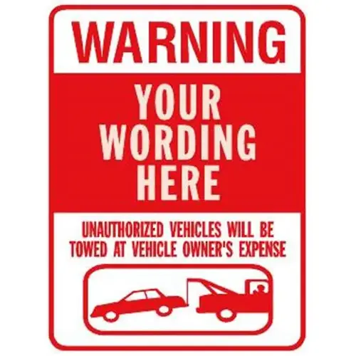 Semi-Custom "Warning Unauthorized Vehicles" Sign Reflective 12 X 18" Semi-Custom "Warning Unauthorized Vehicles" Sign Reflective 12 X 18"