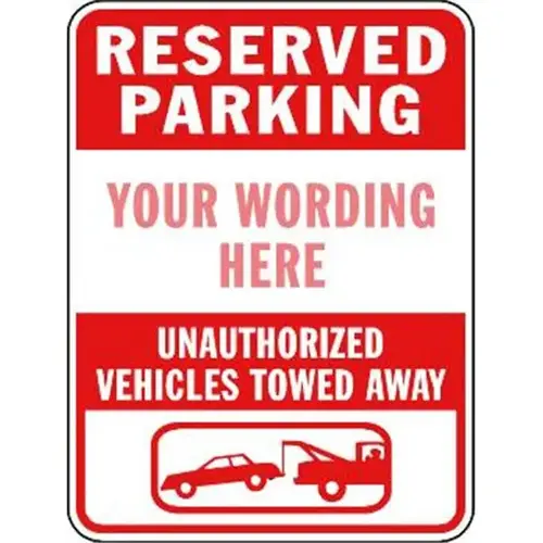 Semi-Custom Reserved Parking Sign, Red Reflective, 12 X 18" Semi-Custom Reserved Parking Sign, Red Reflective, 12 X 18"