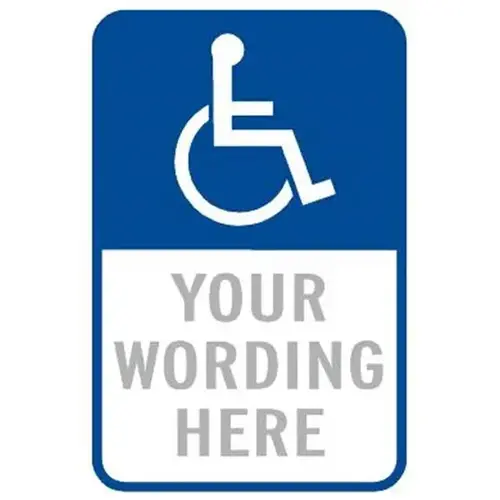 Semi-Custom Disabled Parking Logo Sign Blue Top Half, Non-Reflective, 12 X 18 Semi-Custom Disabled Parking Logo Sign Blue Top Half, Non-Reflective, 12 X 18