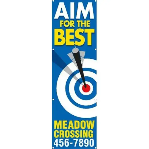Semi-Custom Vertical Aim For The Best Banner, 3 ft X 10 ft Semi-Custom Vertical Aim For The Best Banner, 3 ft X 10 ft