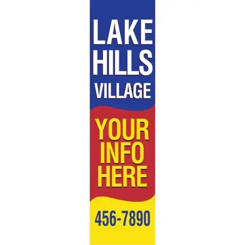Semi-Custom Vertical Banner, Purple/Red/Yellow, 4 ft X 15 ft Semi-Custom Vertical Banner, Purple/Red/Yellow, 4 ft X 15 ft