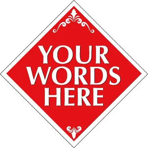 Coroplast Semi-Custom Diamond Amenity Sign, Red/White, 24 X 24 Coroplast Semi-Custom Diamond Amenity Sign, Red/White, 24 X 24
