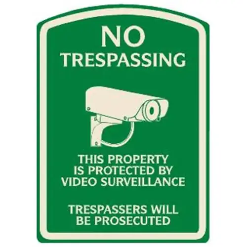 No Trespassing Designer Sign, Ivory On Green, Non-Reflective, 16 X 22 No Trespassing Designer Sign, Ivory On Green, Non-Reflective, 16 X 22