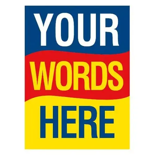 Coroplast Semi-Custom Vertical Amenity Sign, Blue/Red/Yellow, 18 X 24 Coroplast Semi-Custom Vertical Amenity Sign, Blue/Red/Yellow, 18 X 24