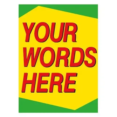 Coroplast Semi-Custom Vertical Amenity Sign, Green/Yellow, 18 X 24 Coroplast Semi-Custom Vertical Amenity Sign, Green/Yellow, 18 X 24