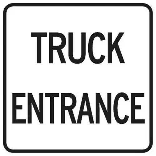 Truck Entrance Sign, Reflective, 18 X 18 Truck Entrance Sign, Reflective, 18 X 18