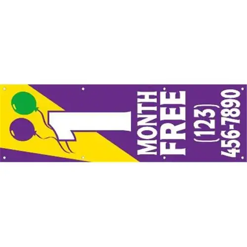 Vertical Semi-Custom Banner, Festive, 3 ft X 10 ft Vertical Semi-Custom Banner, Festive, 3 ft X 10 ft