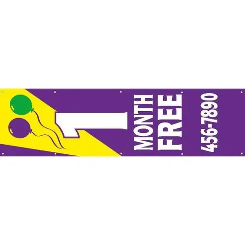 Vertical Semi-Custom Banner, Festive, 4 ft X 15 ft Vertical Semi-Custom Banner, Festive, 4 ft X 15 ft