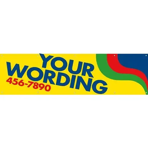 Vertical Semi-Custom Banner, Yellow, 4 ft X 15 ft Vertical Semi-Custom Banner, Yellow, 4 ft X 15 ft
