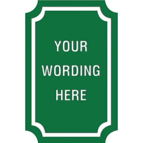 Custom Layered Color Sign With Notched Corners, Green/White, 11 X 17 Custom Layered Color Sign With Notched Corners, Green/White, 11 X 17