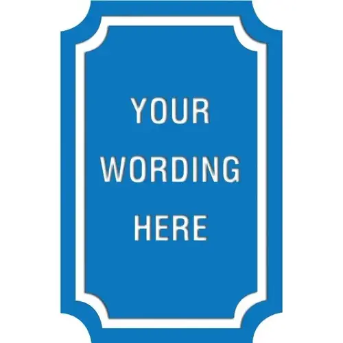 Custom Layered Color Sign With Notched Corners, Blue/White, 11 X 17 Custom Layered Color Sign With Notched Corners, Blue/White, 11 X 17