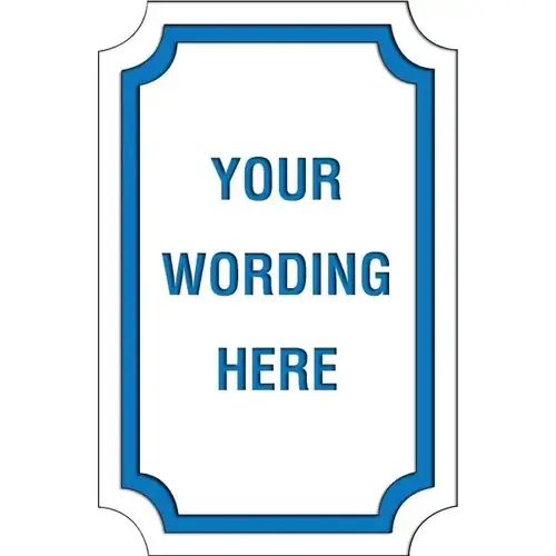 Custom Layered Color Sign With Notched Corners, White/Blue, 11 X 17 Custom Layered Color Sign With Notched Corners, White/Blue, 11 X 17