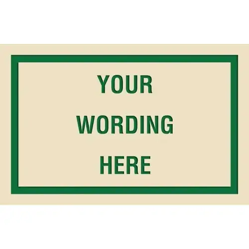 Custom Layered Color Sign With Straight Corners, Ivory/Green, 17 X 11 Custom Layered Color Sign With Straight Corners, Ivory/Green, 17 X 11