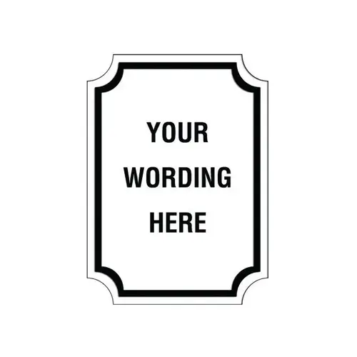 Custom Layered Color Sign With Notched Corners, White/Black, 16 X 22 Custom Layered Color Sign With Notched Corners, White/Black, 16 X 22