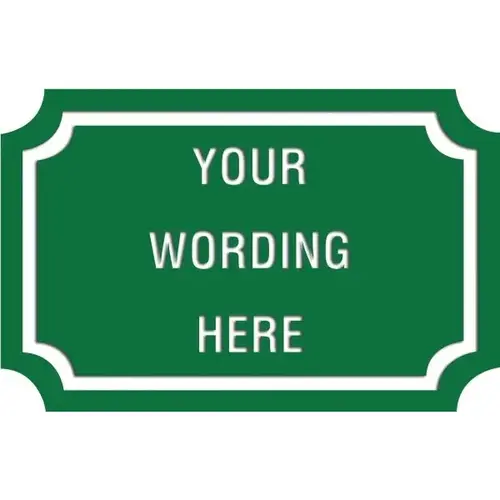 Custom Layered Color Sign With Notched Corners, Green/White, 17 X 11 Custom Layered Color Sign With Notched Corners, Green/White, 17 X 11