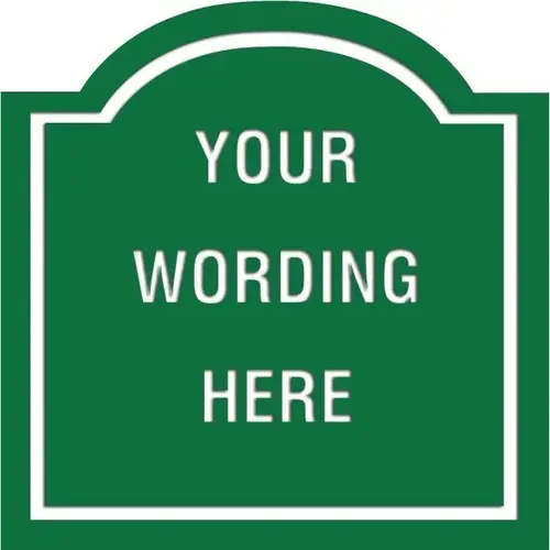 Custom Layered Color Sign With Arched Top, Green/White, 24 X 24 Custom Layered Color Sign With Arched Top, Green/White, 24 X 24