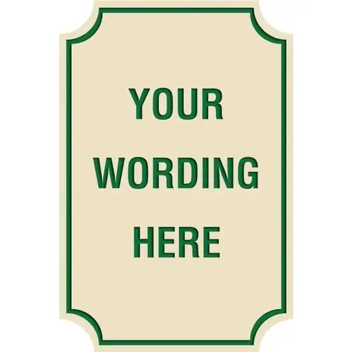 Custom Layered Color Sign With Notched Corners, Ivory/Green, 24 X 36 Custom Layered Color Sign With Notched Corners, Ivory/Green, 24 X 36