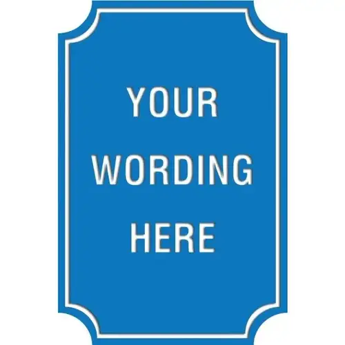 Custom Layered Color Sign With Notched Corners, Blue/White, 24 X 36 Custom Layered Color Sign With Notched Corners, Blue/White, 24 X 36
