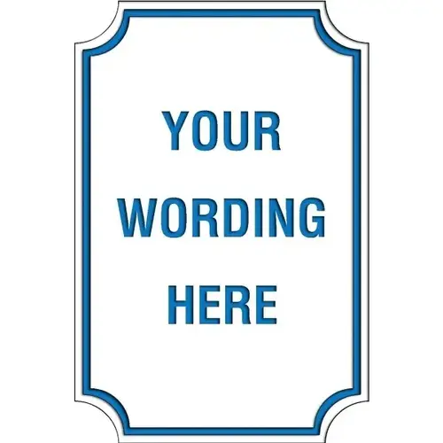 Custom Layered Color Sign With Notched Corners, White/Blue, 24 X 36 Custom Layered Color Sign With Notched Corners, White/Blue, 24 X 36