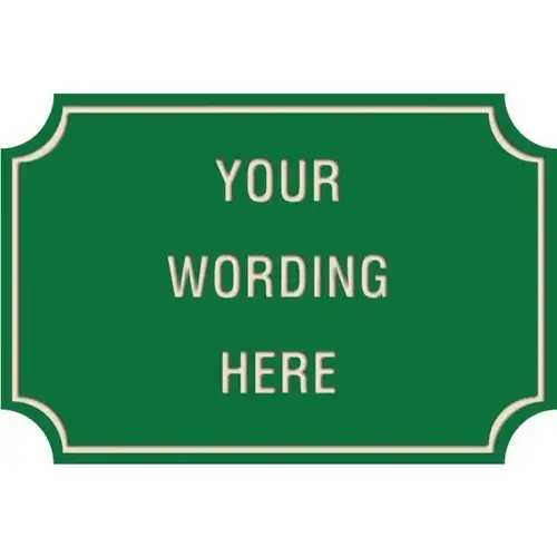 Custom Layered Color Sign With Notched Corners, Green/Ivory, 36 X 24 Custom Layered Color Sign With Notched Corners, Green/Ivory, 36 X 24