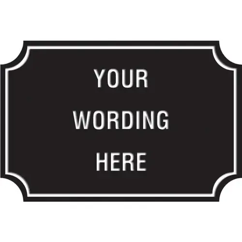 Custom Layered Color Sign With Notched Corners, Black/White, 36 X 24 Custom Layered Color Sign With Notched Corners, Black/White, 36 X 24