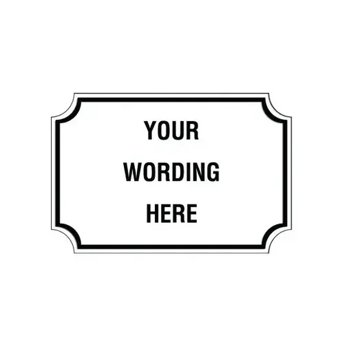 Custom Layered Color Sign With Notched Corners, White/Black, 36 X 24 Custom Layered Color Sign With Notched Corners, White/Black, 36 X 24
