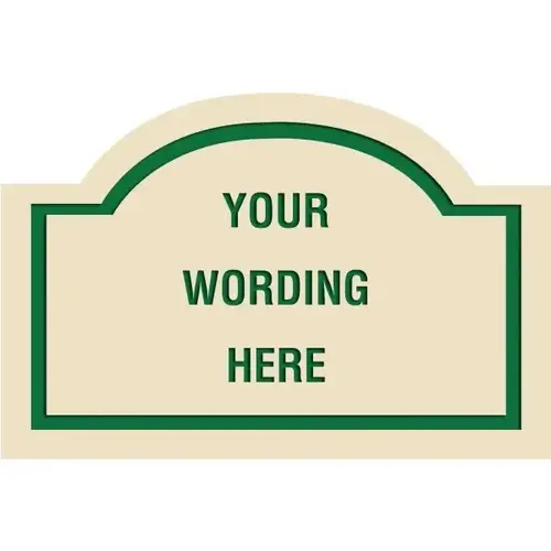 Custom Layered Color Sign With Arched Top, Ivory/Green, 36 X 24 Custom Layered Color Sign With Arched Top, Ivory/Green, 36 X 24