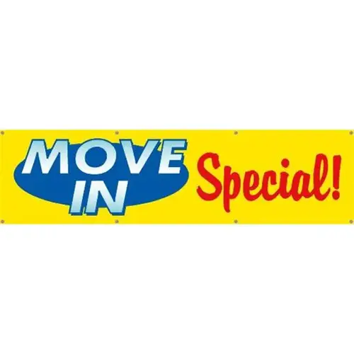 Horizontal Move-In Specials Banner, Yellow/Blue/Red, 15 ft X 4 ft Horizontal Move-In Specials Banner, Yellow/Blue/Red, 15 ft X 4 ft