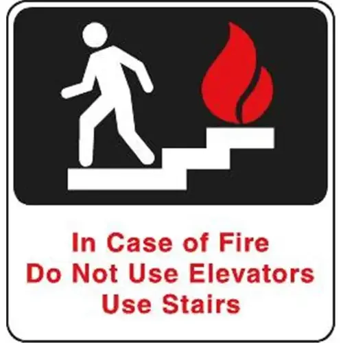 In Case Of Fire Acrylic Architectural Sign, Interior, 12-1/4 X 12-3/4 In Case Of Fire Acrylic Architectural Sign, Interior, 12-1/4 X 12-3/4