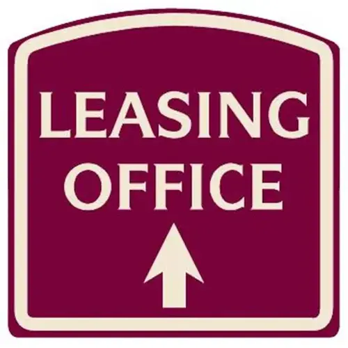 Leasing Office Arched Designer Sign With Up Arrow, Ivory On Burgundy 16 X 16 Leasing Office Arched Designer Sign With Up Arrow, Ivory On Burgundy 16 X 16